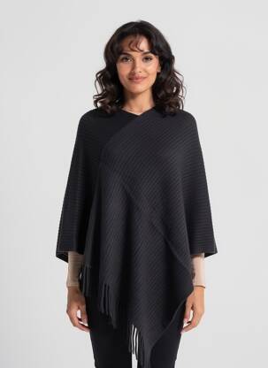 Poncho croială largă negru MOLLY BRACKEN femeie