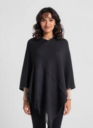 Poncho croială largă negru MOLLY BRACKEN femeie