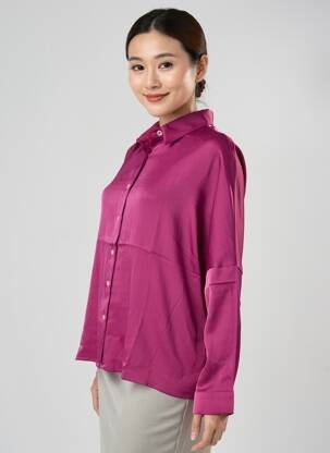 Cămașă croială dreaptă mâneci lungi violet MOLLY BRACKEN femeie