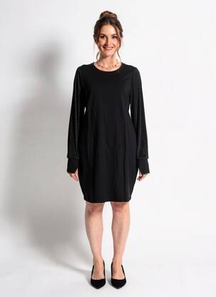Rochie midi mâneci lungi mâneci lungi negru MOLLY BRACKEN femeie
