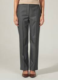 Pantalon drept talie cu cleme talie înaltă negru CREAM femeie