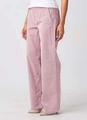 Pantalon larg talie cu cleme talie înaltă roz CREAM femeie