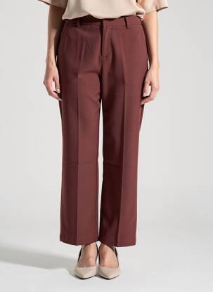 Pantalon drept țesătură crep mărime normală portocalie CREAM femeie