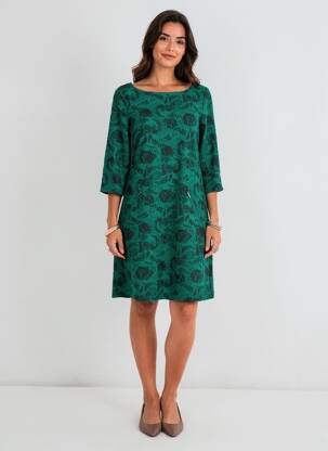 Rochie midi mâneci lungi mâneci lungi verde VEGAS femeie