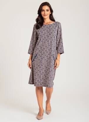 Rochie midi mâneci lungi mâneci lungi violet VEGAS femeie