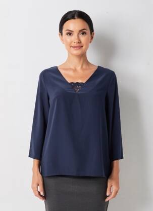 Bluză mâneci 3/4 mâneci 3/4 albastru NOEMIE & CO femeie