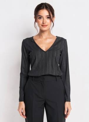 Top elasticitate mâneci lungi negru JUS D'ORANGE femeie