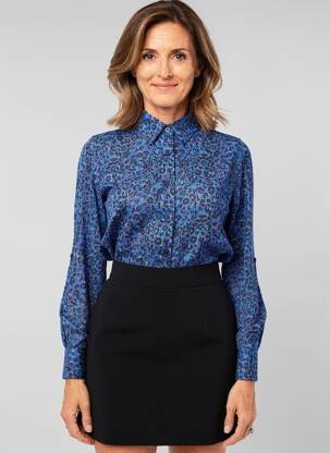 Cămașă țesătură crep mâneci lungi albastru BY ONE femeie
