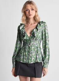Cămașă imprimeu floral mâneci lungi verde PEPE JEANS femeie