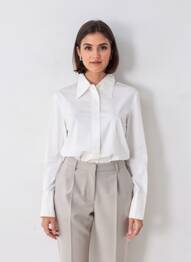 Cămașă croială dreaptă mâneci lungi alb GUESS femeie