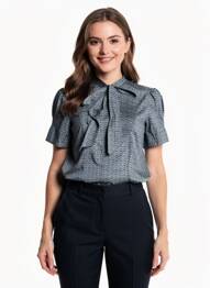 Cămașă croială cambrată mâneci scurte albastru PEPE JEANS femeie