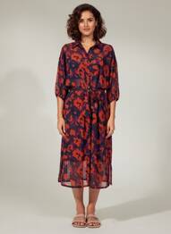 Rochie lungă mâneci scurte mâneci scurte albastru BLANC BOHEME femeie