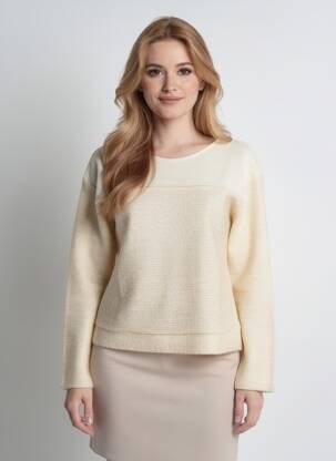 Pulover elasticitate mâneci lungi bej GAËLLE BARRE femeie