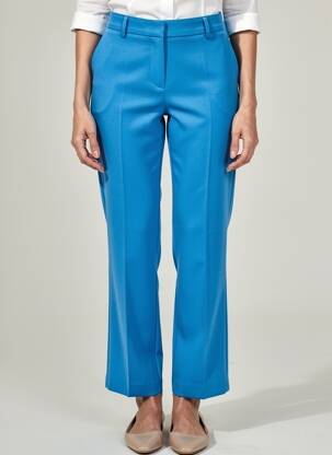 Pantalon drept închidere cu fermoar sub clapetă cu cârlig albastru L'AUTRE CHOSE femeie
