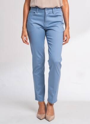 Pantalon slim țesătură poplin mărime normală albastru VOGGO femeie