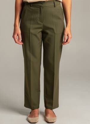 Pantalon drept elasticitate mărime normală verde DROLE DE COPINE femeie
