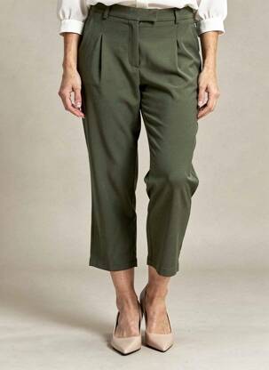 Pantalon 7/8 talie elastică mărime normală verde MAJOLICA femeie