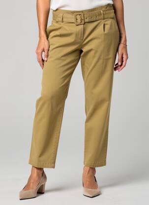 Pantalon chino țesătură poplin mărime normală maro FASCINATE femeie