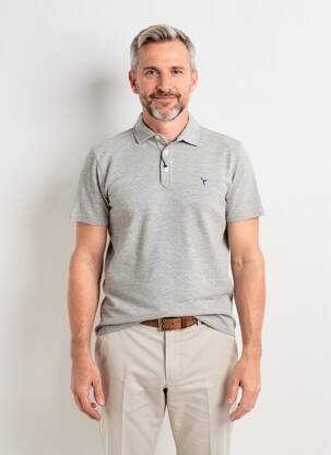 Polo croială cambrată mâneci scurte gri CARNET DE VOL bărbat