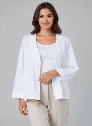 Jachete casual croială dreaptă alb BLANC BOHEME femeie