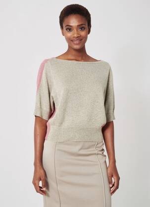 Top elasticitate mâneci 3/4 bej BLANC BOHEME femeie