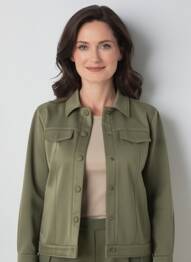 Jachete casual țesătură suedină verde SENORETTA femeie