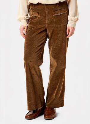 Pantalon drept elasticitate mărime normală maro SOET femeie