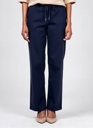 Pantalon drept țesătură poplin mărime normală albastru SAINT JAMES femeie