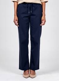 Pantalon drept țesătură poplin mărime normală albastru SAINT JAMES femeie