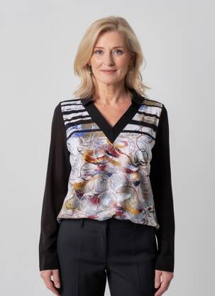 Polo mâneci lungi mâneci lungi negru DOLCEZZA femeie