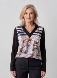 Polo mâneci lungi mâneci lungi negru DOLCEZZA femeie