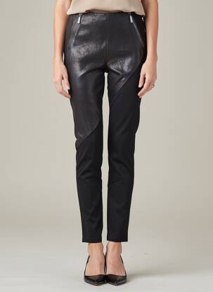 Pantalon slim talie elastică negru NÜ femeie