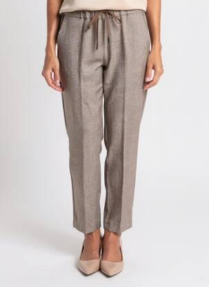 Pantalon slim talie elastică bej TRICOT CHIC femeie