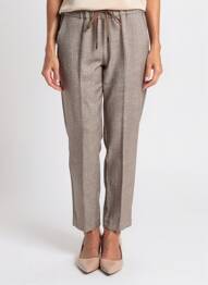 Pantalon slim talie elastică bej TRICOT CHIC femeie