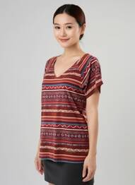 Tricou imprimeu fantezie mâneci scurte violet AGATHE & LOUISE femeie