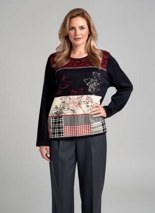 Pulover croială cambrată mâneci lungi negru FRANCE RIVOIRE femeie