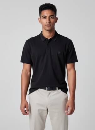 Polo țesătură jersey mâneci scurte negru STREET ONE bărbat