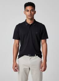 Polo țesătură jersey mâneci scurte negru STREET ONE bărbat