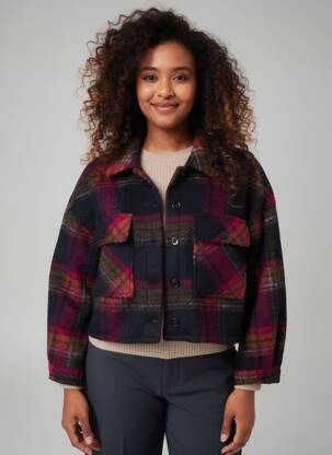 Jachete casual finisaj interior dublat violet LE TEMPS DES CERISES femeie