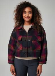 Jachete casual finisaj interior dublat violet LE TEMPS DES CERISES femeie