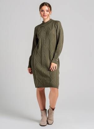 Rochie pulover elasticitate mâneci lungi verde TIFFOSI femeie