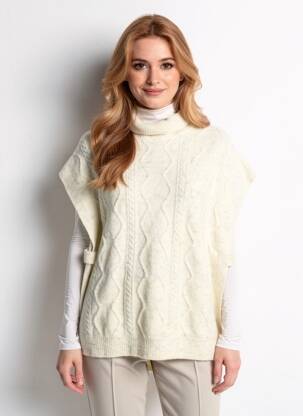 Poncho bej MOLLY BRACKEN femeie