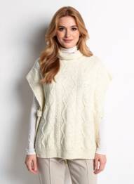Poncho bej MOLLY BRACKEN femeie