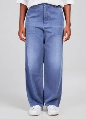 Pantalon larg închidere cu fermoar sub clapetă cu nasturi mărime normală albastru RALPH LAUREN femeie