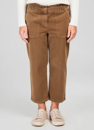 Pantalon 7/8 elasticitate mărime normală maro BISCOTE femeie