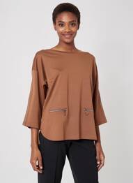 Top elasticitate mâneci 3/4 maro BETTY BARCLAY femeie