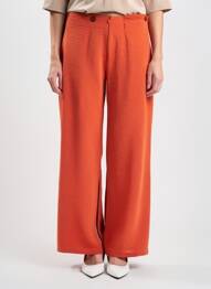 Pantalon larg țesătură crep mărime normală portocaliu LO! LES FILLES femeie