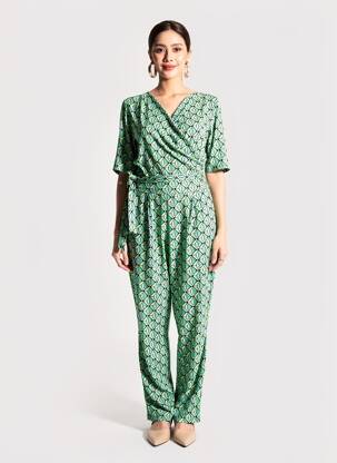 Salopetă-pantalon mâneci scurte mâneci scurte verde BETTY BARCLAY femeie