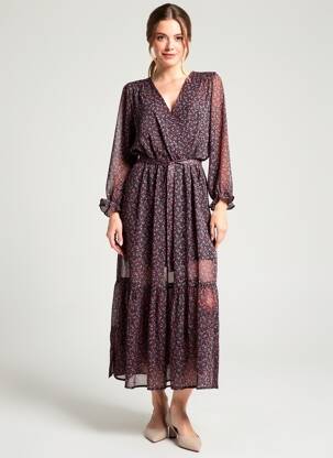 Rochie lungă mâneci lungi mâneci lungi negru LILI & LALA femeie