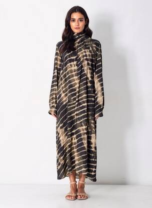 Rochie lungă mâneci lungi mâneci lungi negru BANDITAS FROM MARSEILLE femeie